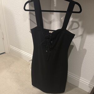 Capulet Black Lace-Up Mini Dress